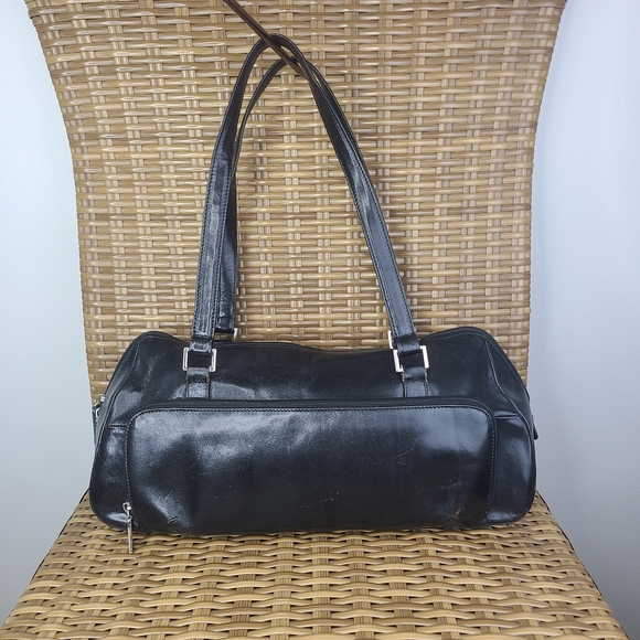 HOBO Handbags - Hobo International Smooth Black Leather Satchel Bag Classic Design Organizer